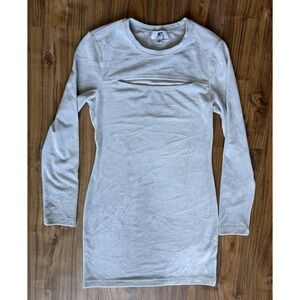 Juicy Couture Gray/Silver Velour Cutout Bodycon Mini Dress Size Medium